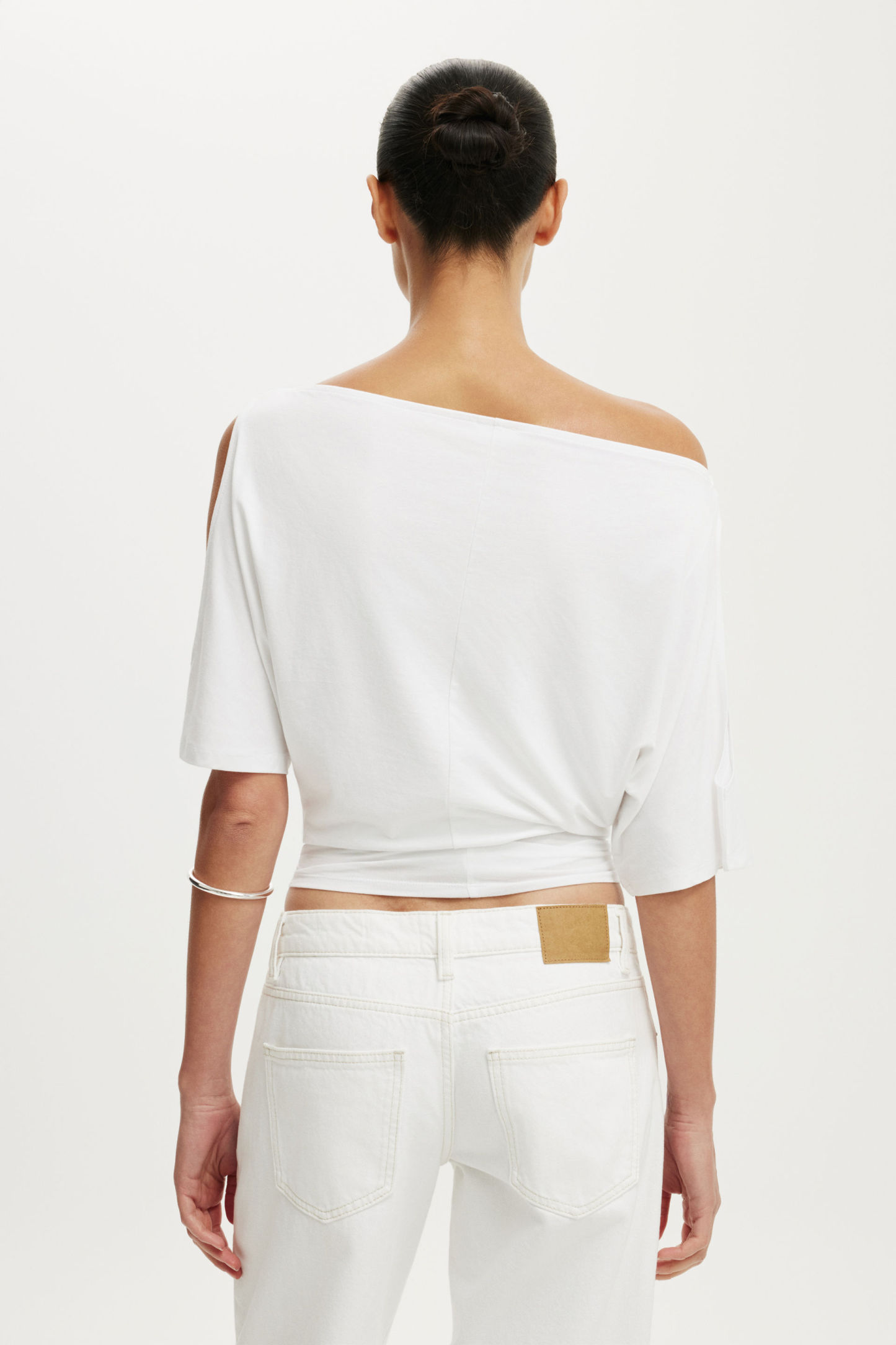 Sonny Cold Shoulder Short Sleeve, WHITE - example image 3