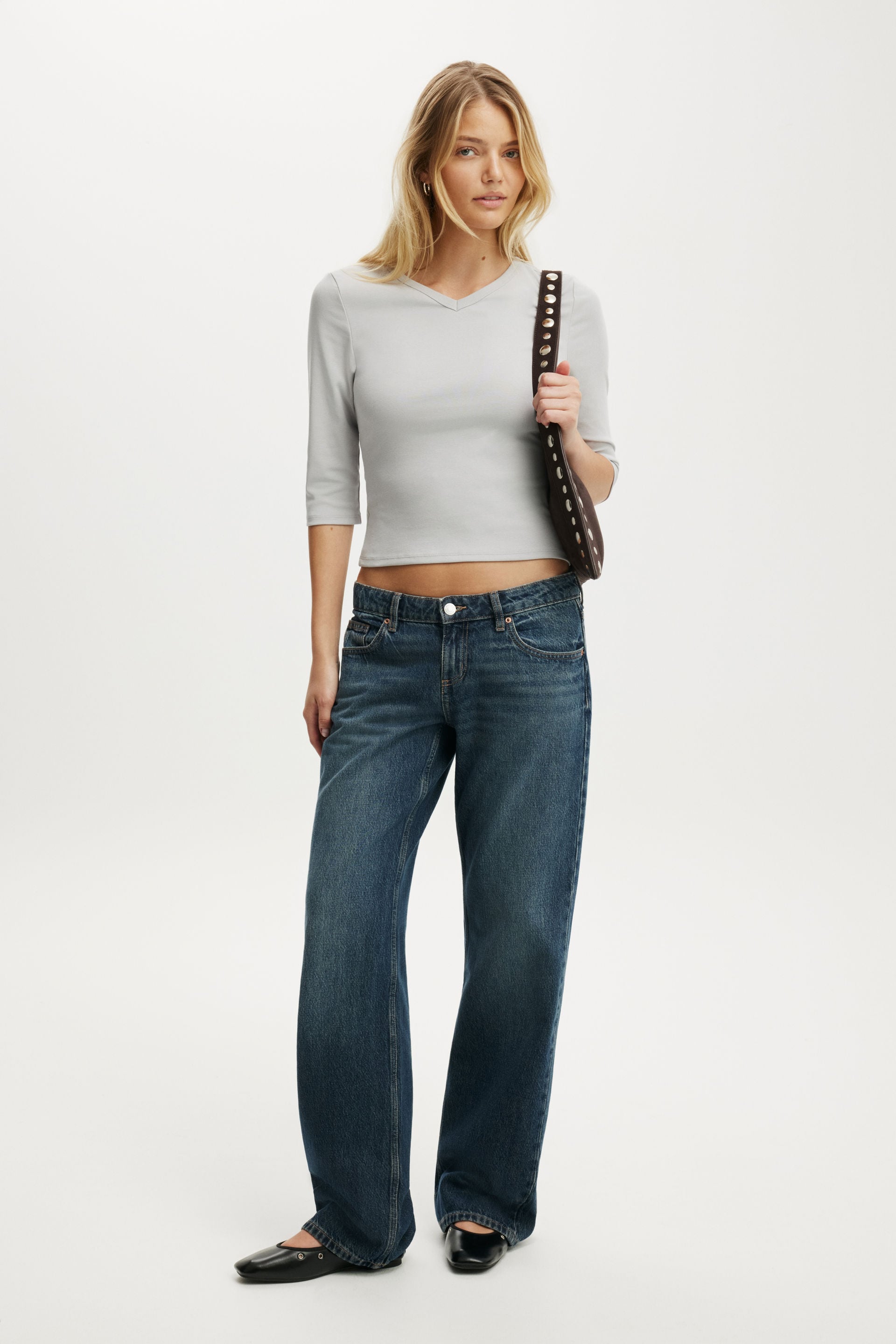 90S V Neck ¾ Sleeve, MARBLE MIST - example image 2