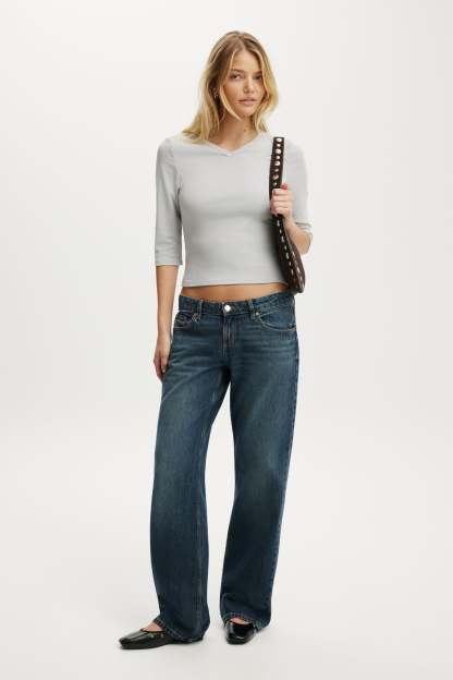 90S V Neck ¾ Sleeve, MARBLE MIST - example image 2