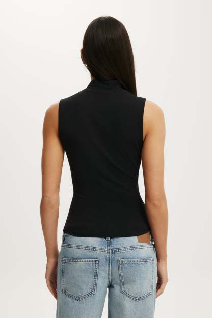 Mock Neck Tank, BLACK - example image 3