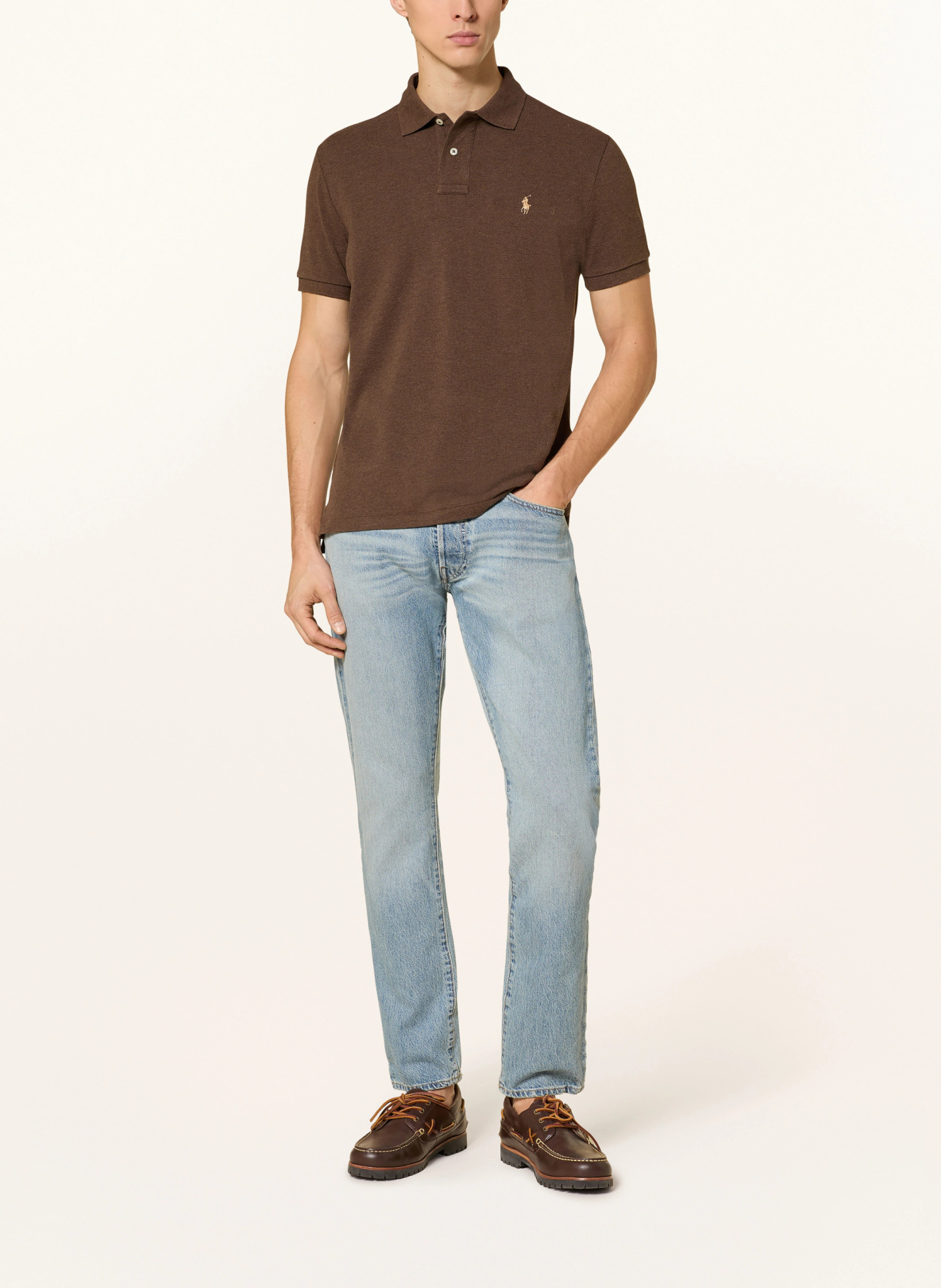 POLO RALPH LAUREN Piqué-Poloshirt Custom Slim Fit – DUNKELBRAUN (1)