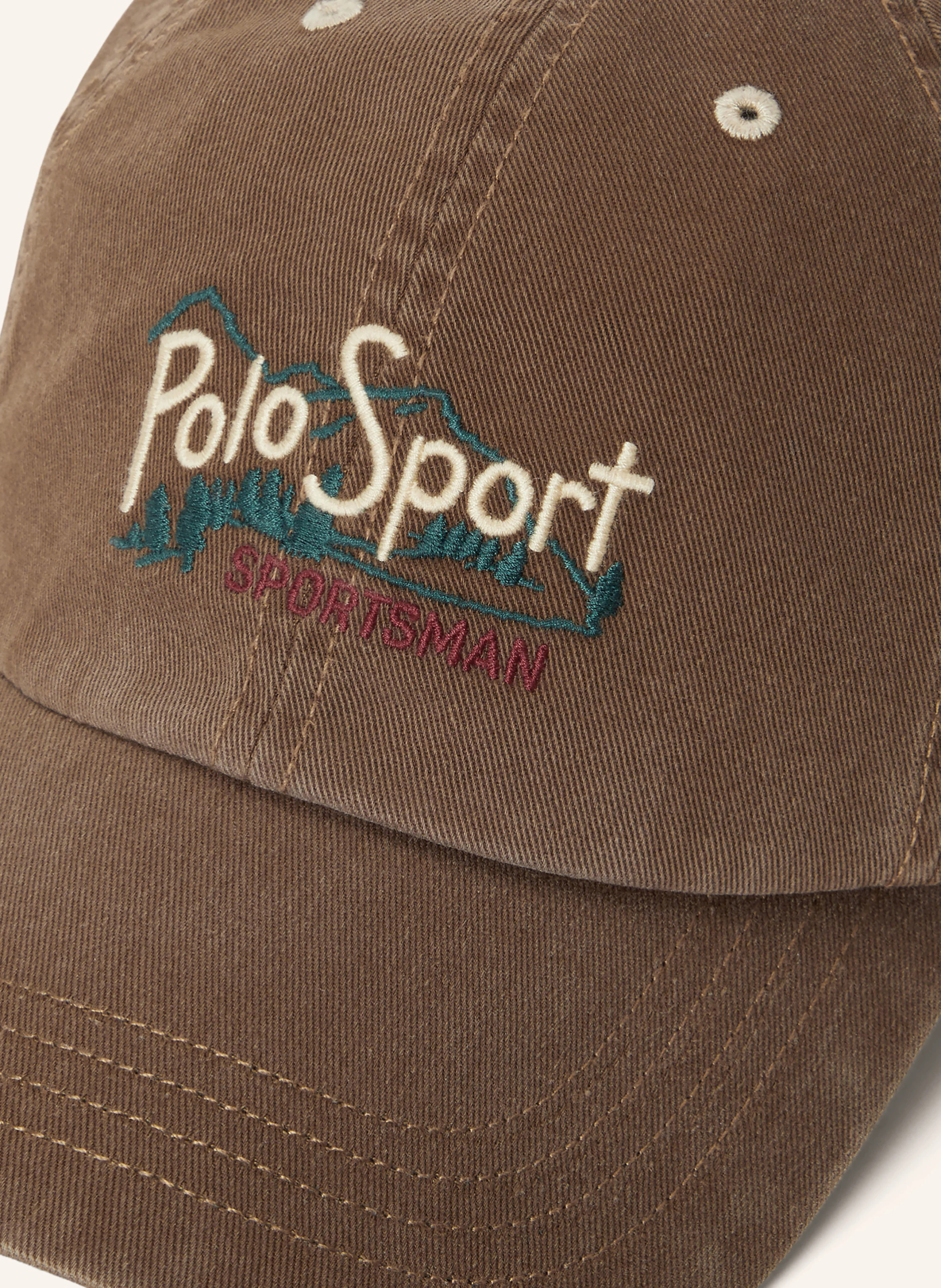 POLO RALPH LAUREN Cap – DUNKELBRAUN / ECRU / DUNKELROT