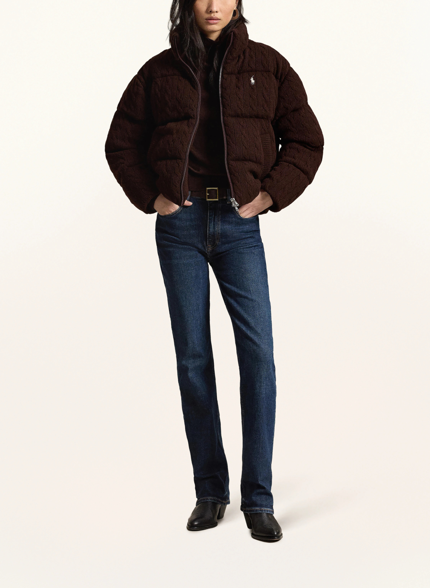 POLO RALPH LAUREN Steppjacke – DUNKELBRAUN / ECRU