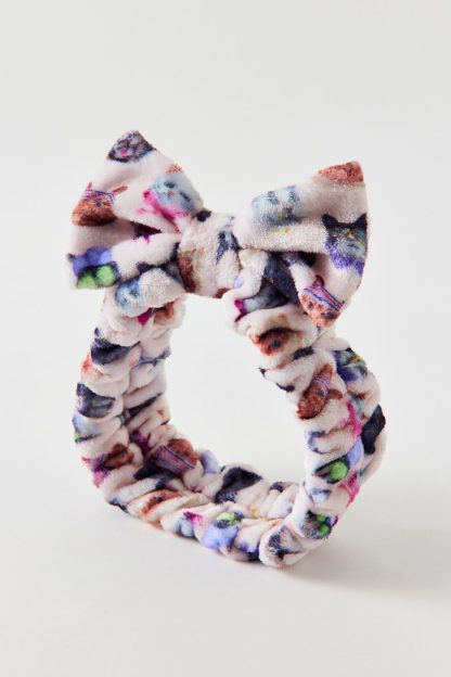 UO Spa Day Terry Headband - Cat Collage