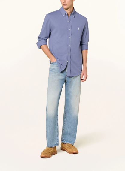 POLO RALPH LAUREN Piqué-Hemd Custom Fit – BLAUGRAU