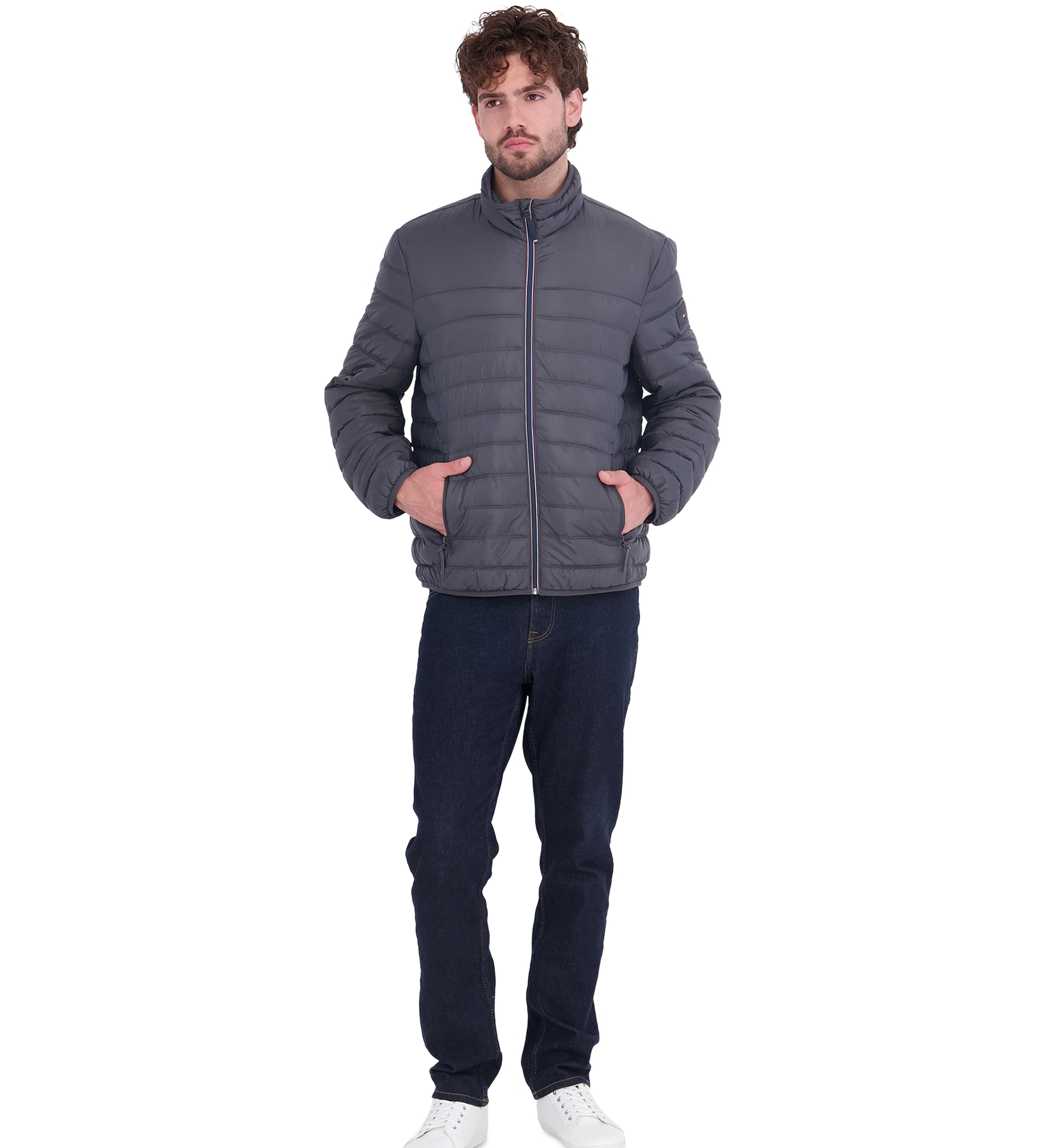 Tommy Hilfiger Men's Unhooded Packable Jacket - Charcoal