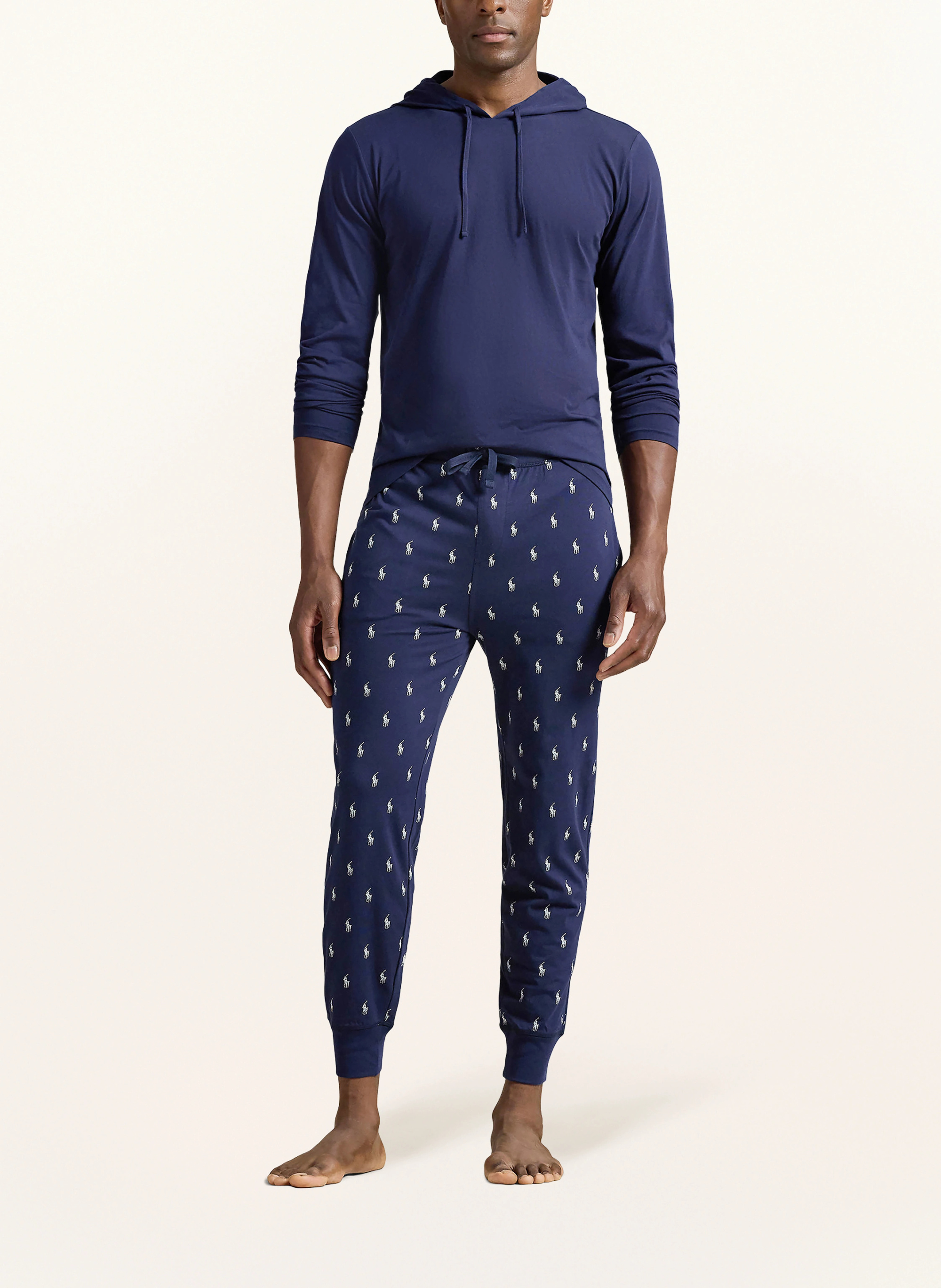 POLO RALPH LAUREN Lounge-Hose – DUNKELBLAU / WEISS