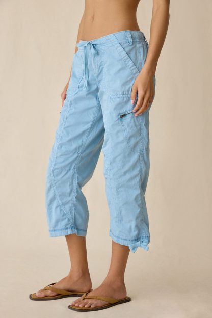 BDG Sidekick Crop Cotton Utility Pants - Light Blue