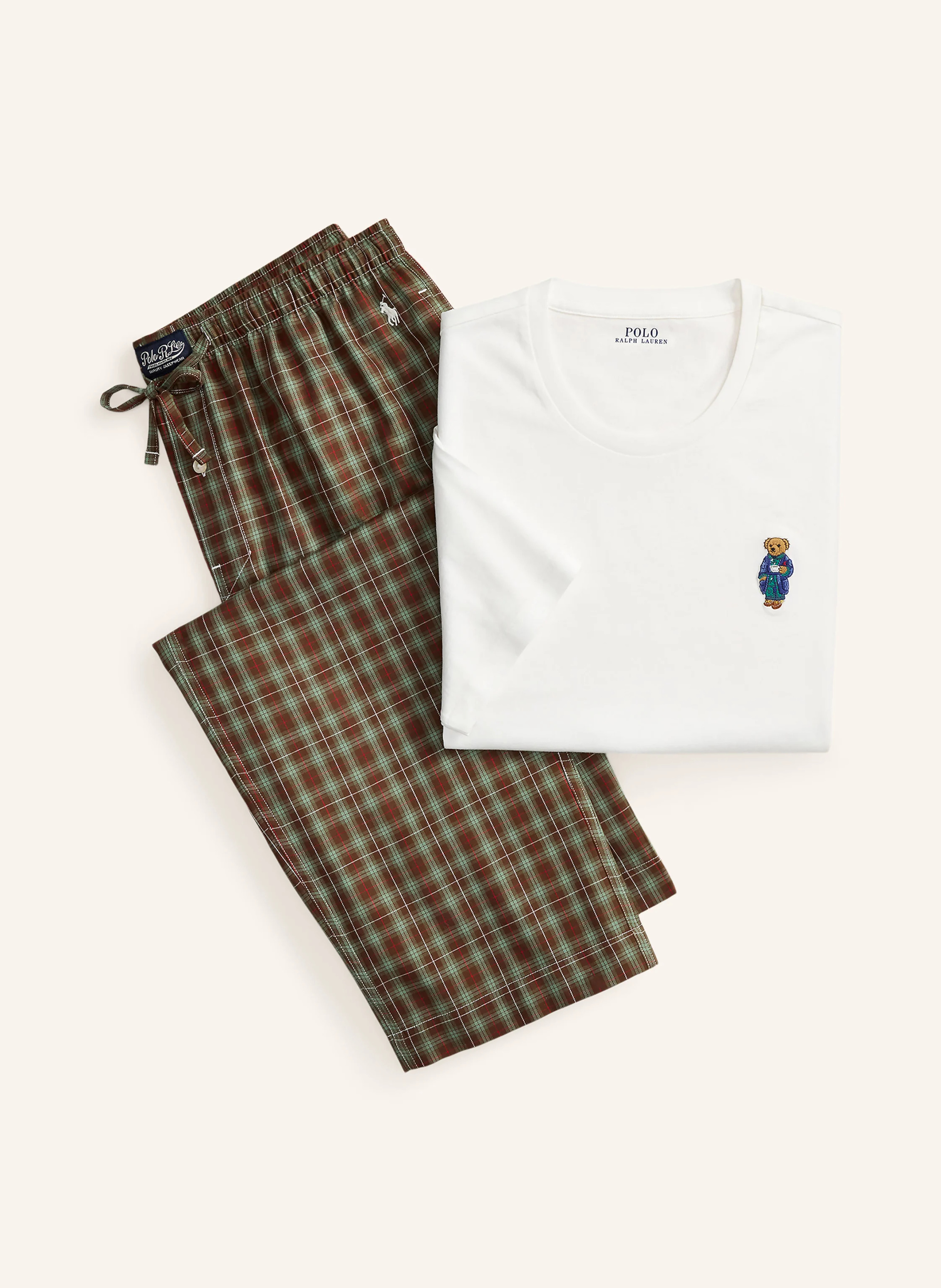 POLO RALPH LAUREN Schlafanzug – BRAUN / ROT / GRÜN