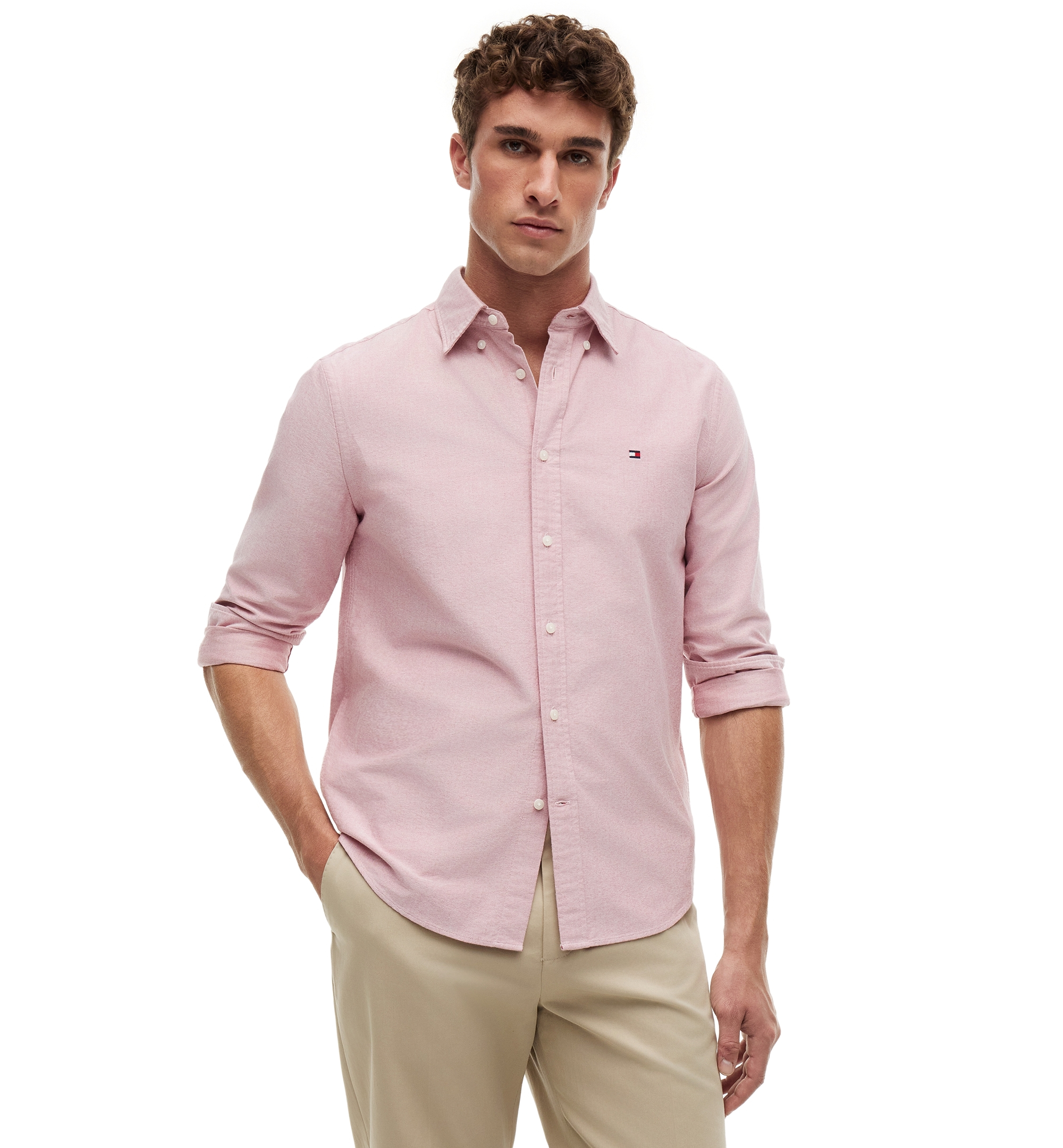 Tommy Hilfiger Men's Heritage Regular-Fit Oxford Shirt - Medium Red
