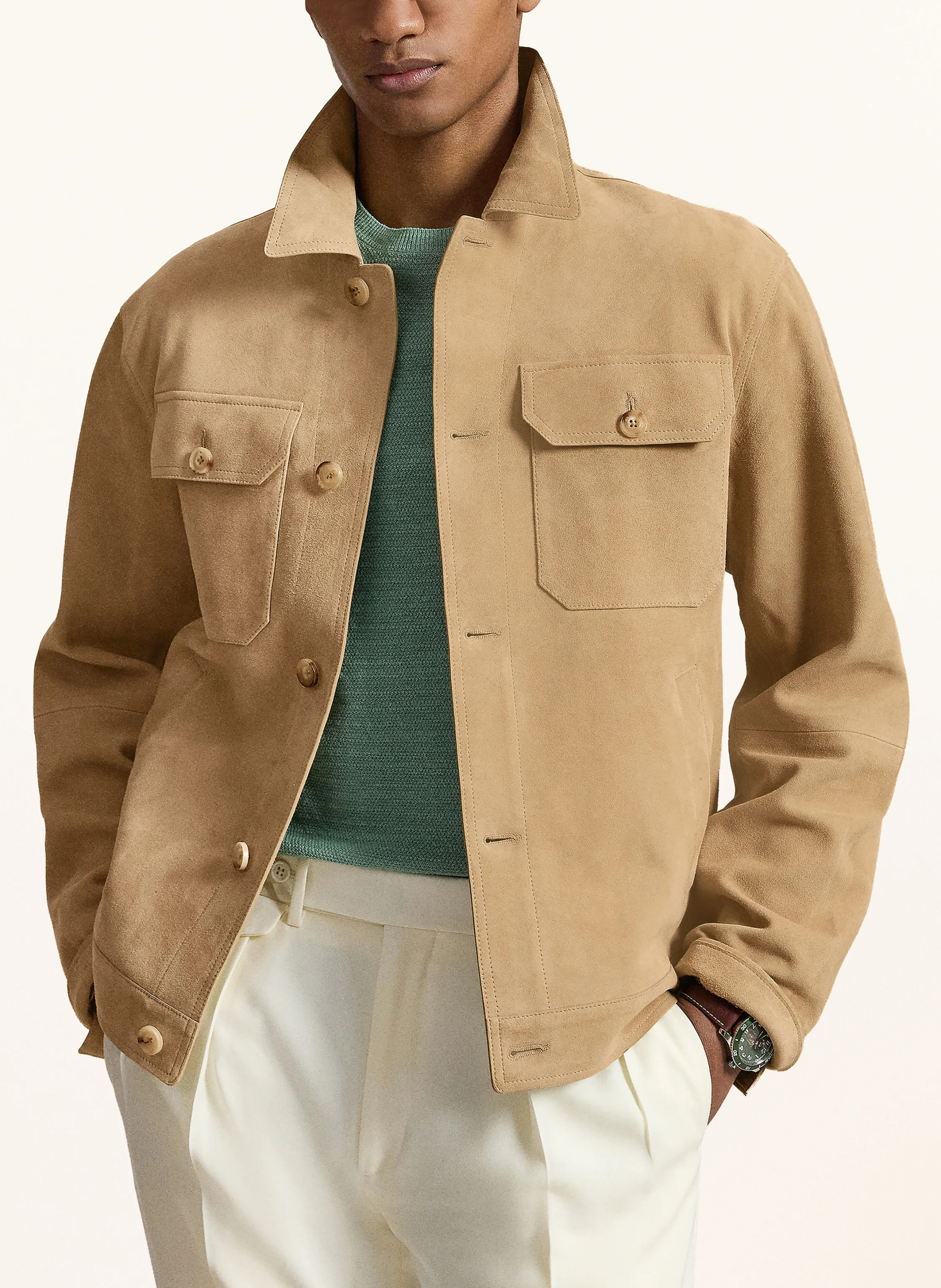 POLO RALPH LAUREN Lederjacke – BEIGE