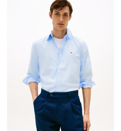 Tommy Hilfiger Men's Regular-Fit Stretch Poplin Button-Down Shirt - Sweet Blue