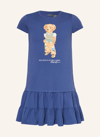 POLO RALPH LAUREN Jerseykleid – BLAU / COGNAC / BRAUN