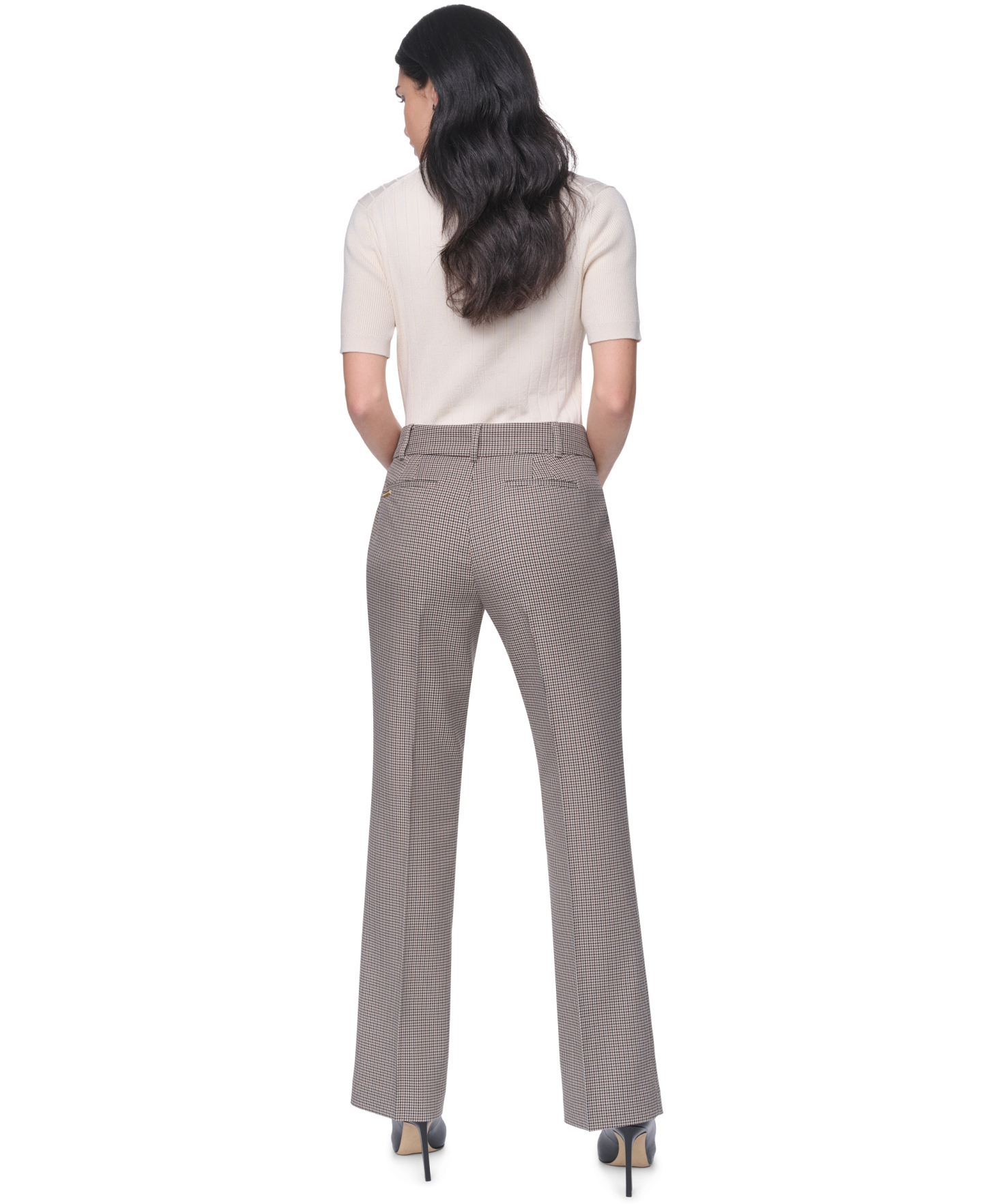Tommy Hilfiger Women's Mid-Rise Bootcut Pants - Khaki Multi