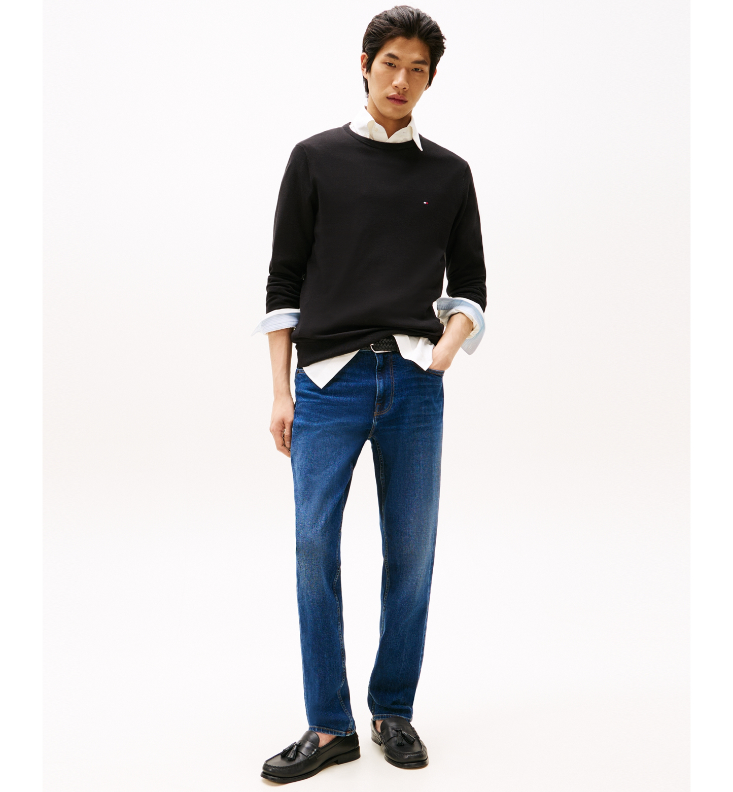 Tommy Hilfiger Men's Essential Cotton Crewneck Sweater - Black