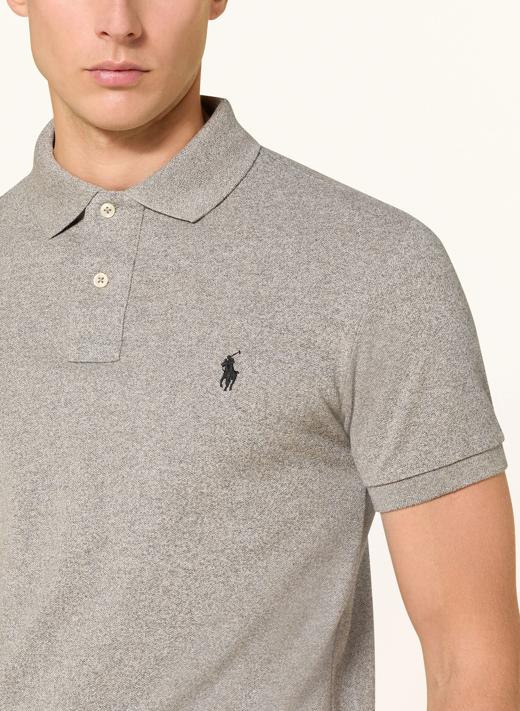 POLO RALPH LAUREN Piqué-Poloshirt Slim Fit – GRAU MELIERT