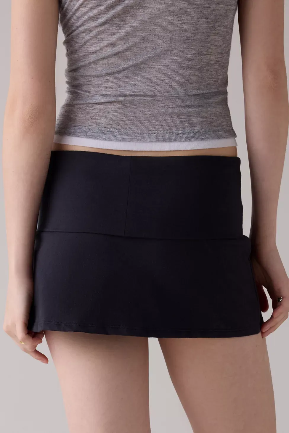 Out From Under Bec Foldover Low-Rise Mini Skort - Black