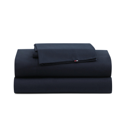 Tommy Hilfiger Performance Cooling Solid Sheet Set - Core Navy