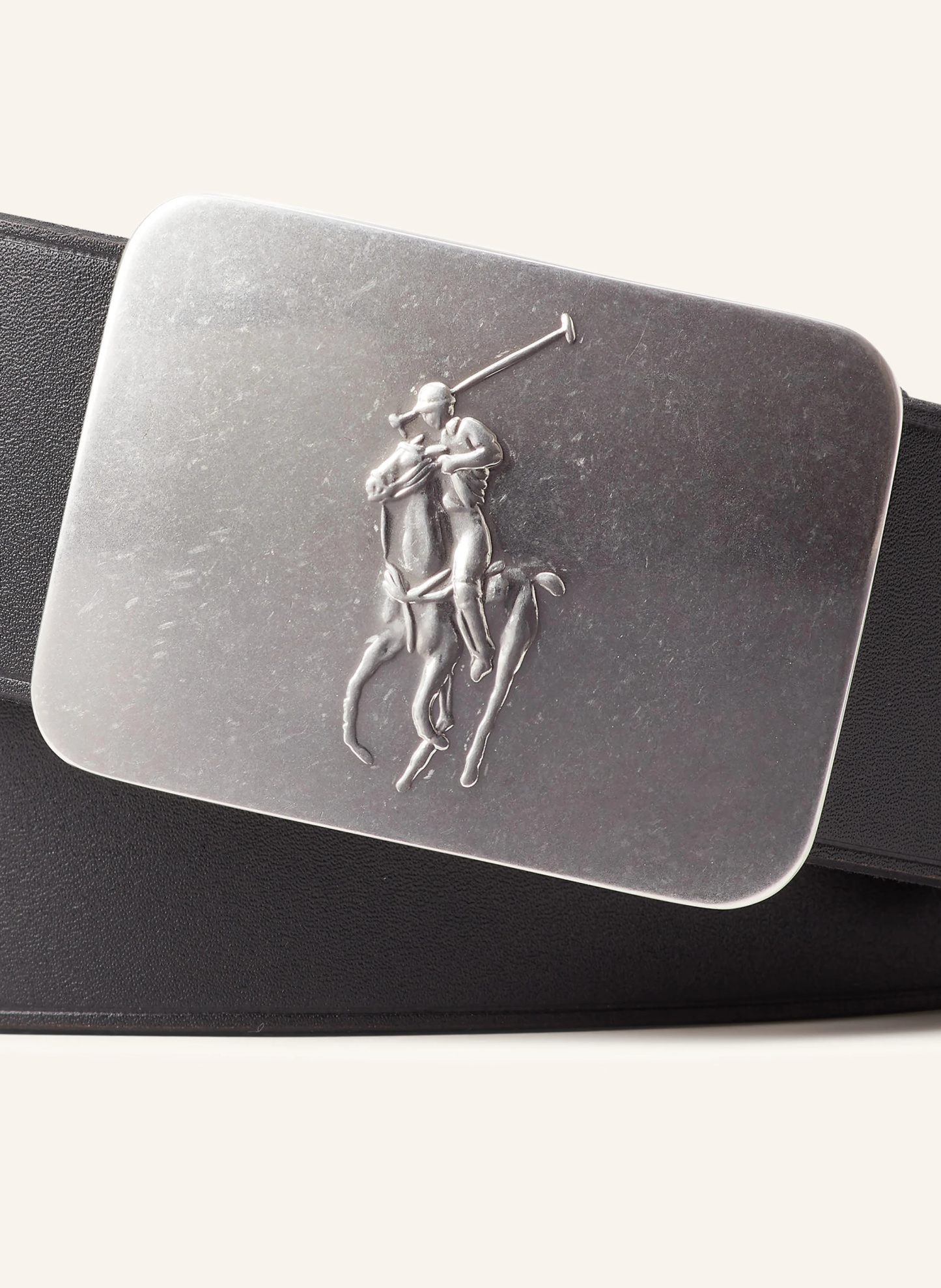 POLO RALPH LAUREN Ledergürtel – SCHWARZ / SILBER
