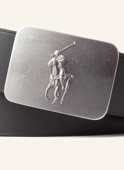 POLO RALPH LAUREN Ledergürtel – SCHWARZ / SILBER