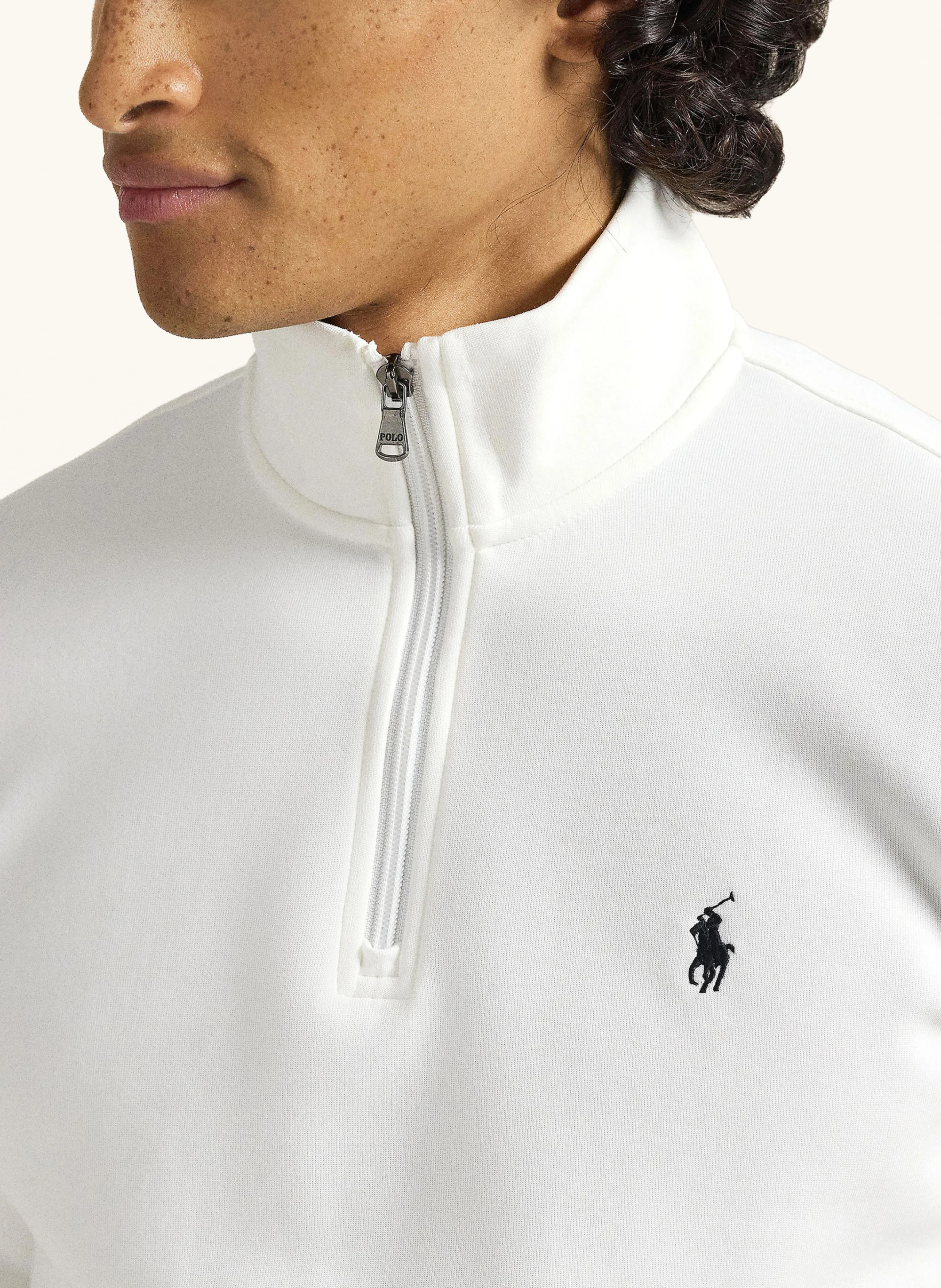 POLO RALPH LAUREN Jersey-Troyer – WEISS / SCHWARZ