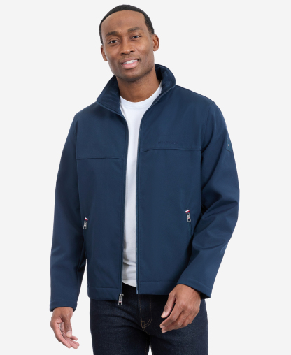 Tommy Hilfiger Men's Softshell Hipster Long-Sleeve Jacket - Midnight Blue