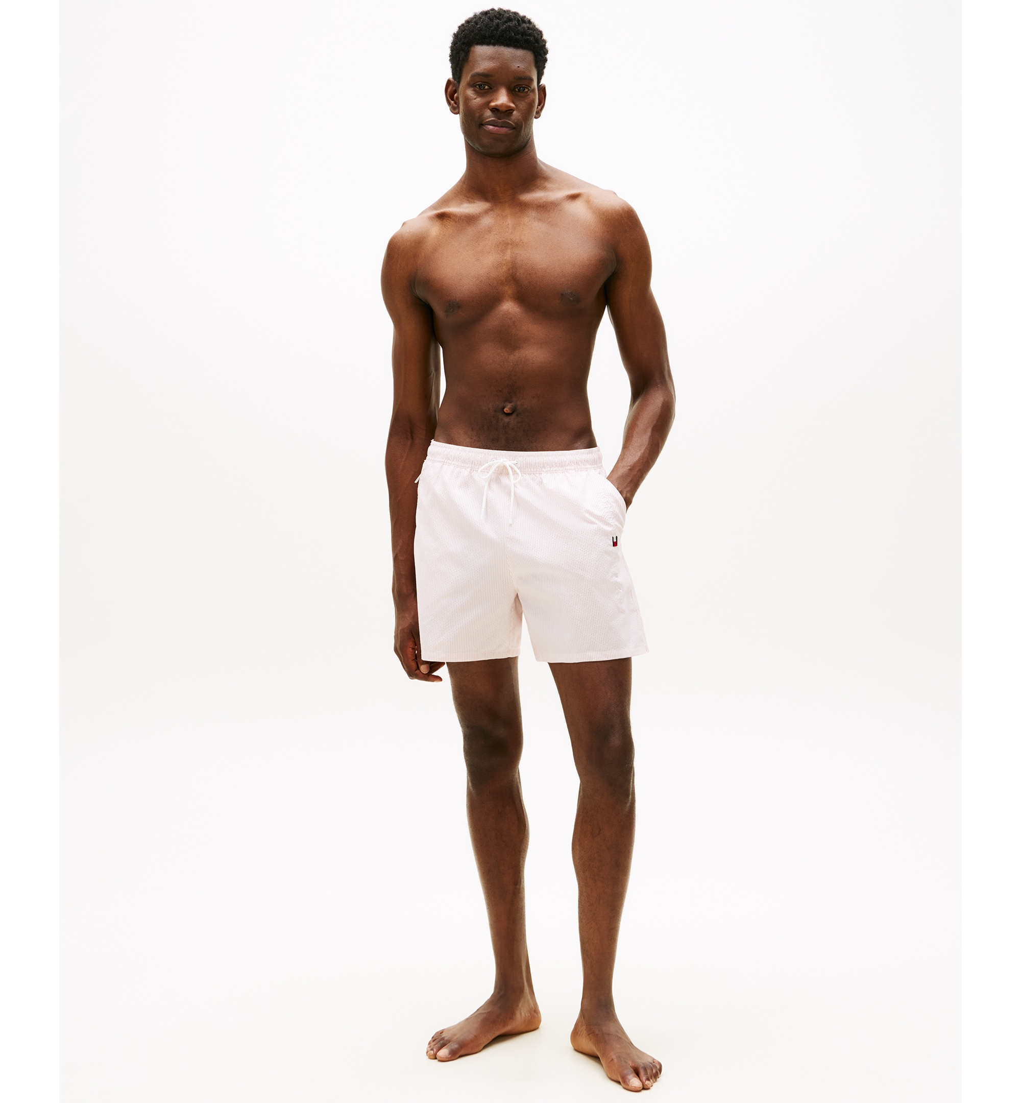 Tommy Hilfiger Men's Drawstring Zip Pocket Swim Trunks - Delicate Petal