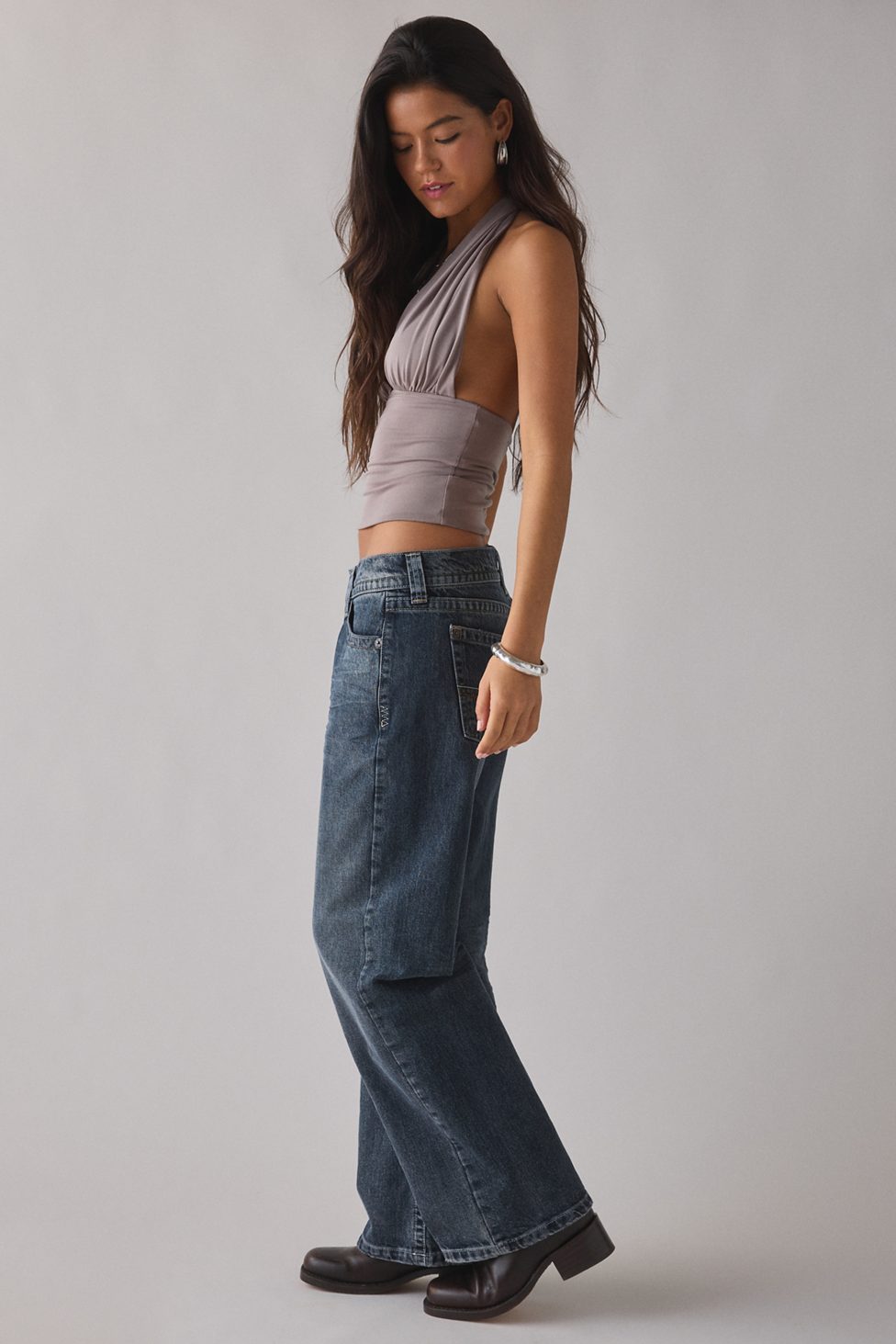 BDG Kayla Wash Effect Low-Rise Jeans - Dark Blue