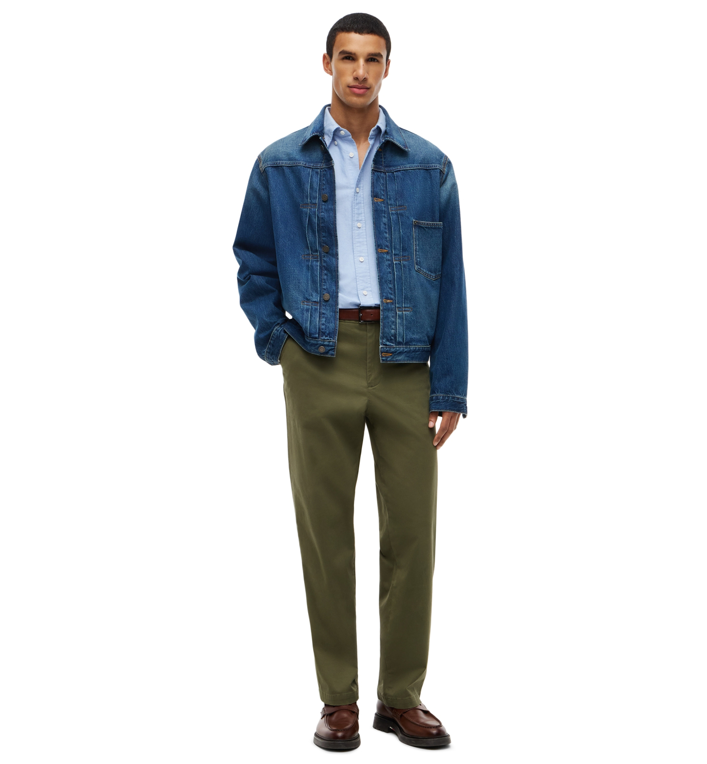Tommy Hilfiger Men's Regular-Straight Fit Stretch Chino Pants - Ghost Fern