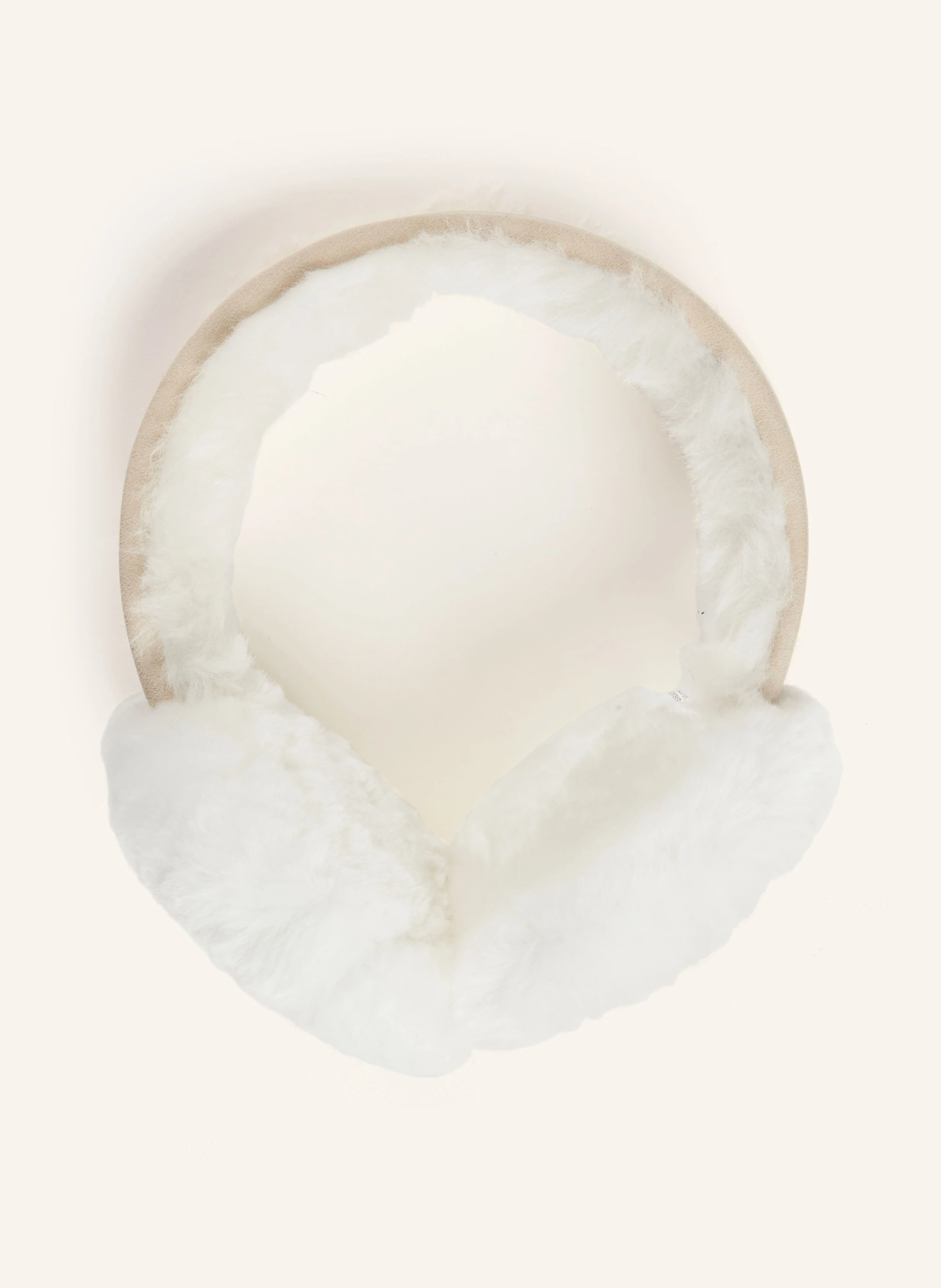 UGG Ohrenwärmer mit Echtfell – BEIGE / WEISS