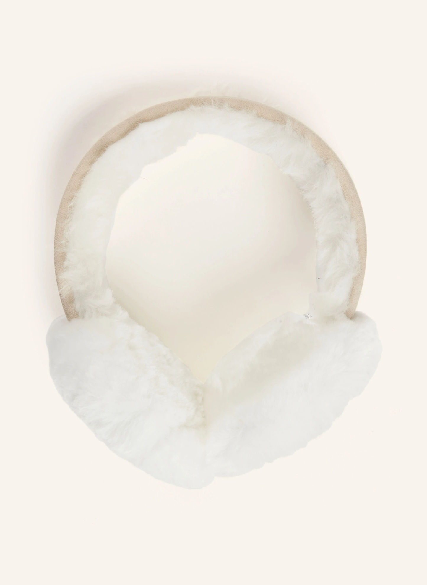 UGG Ohrenwärmer mit Echtfell – BEIGE / WEISS