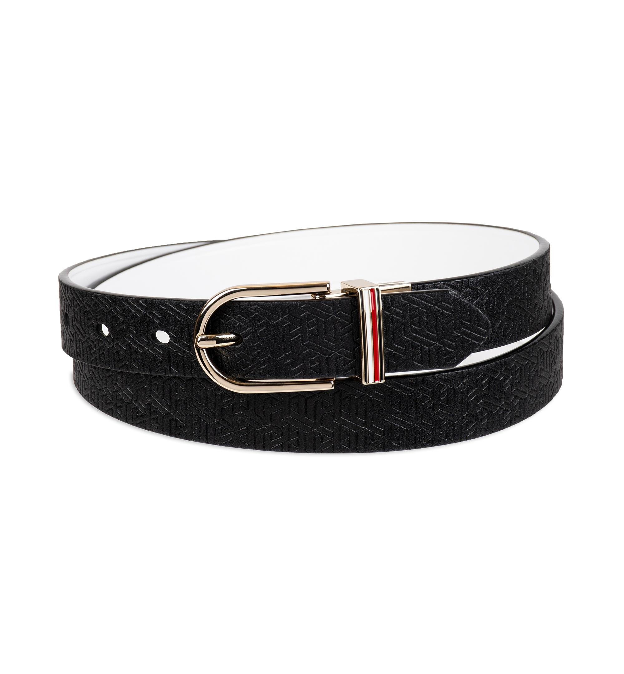 Tommy Hilfiger Women's Reversible Dress Casual Belt - White, Black