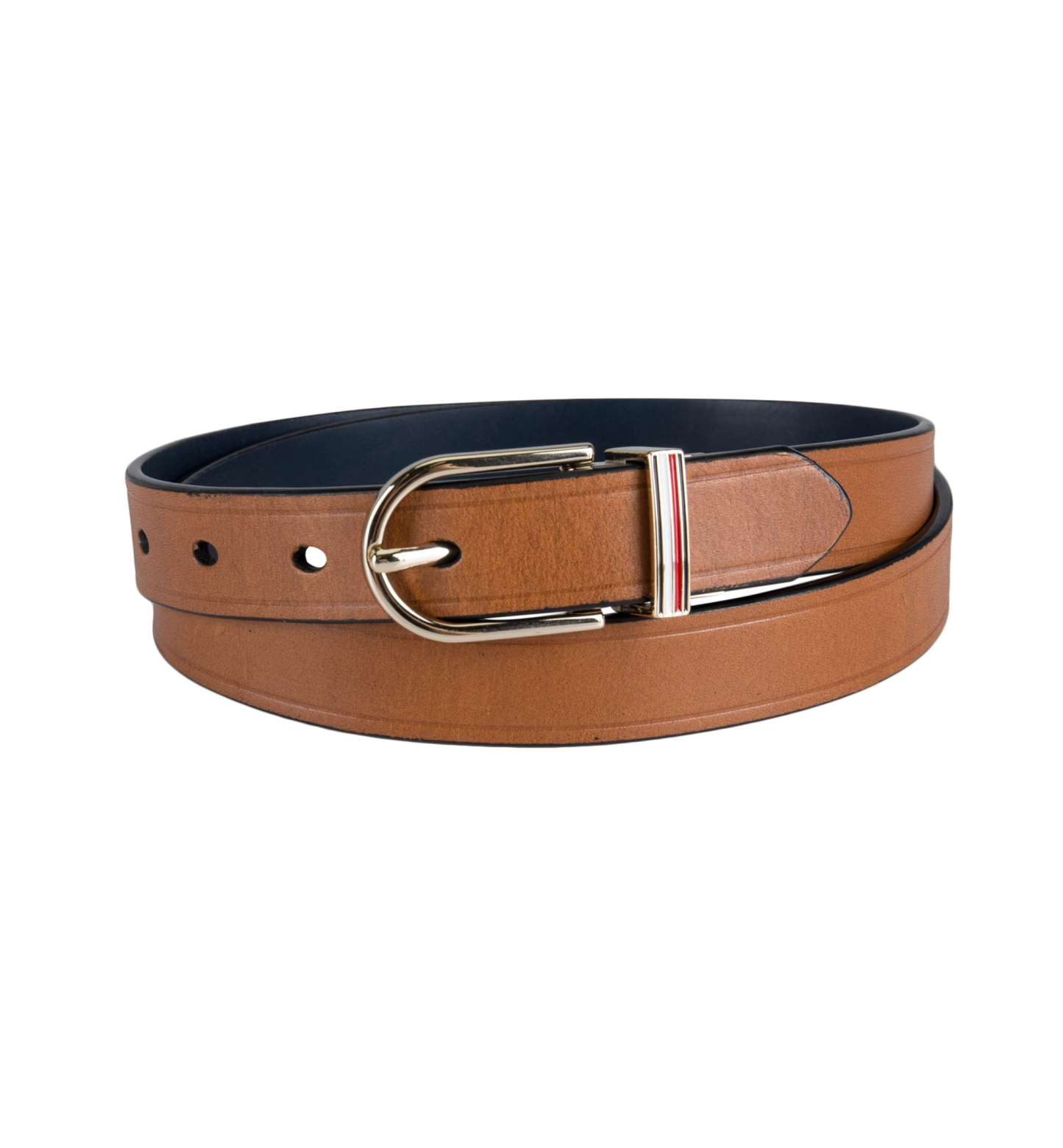 Tommy Hilfiger Women's Reversible Dress Casual Belt - Tan, Navy