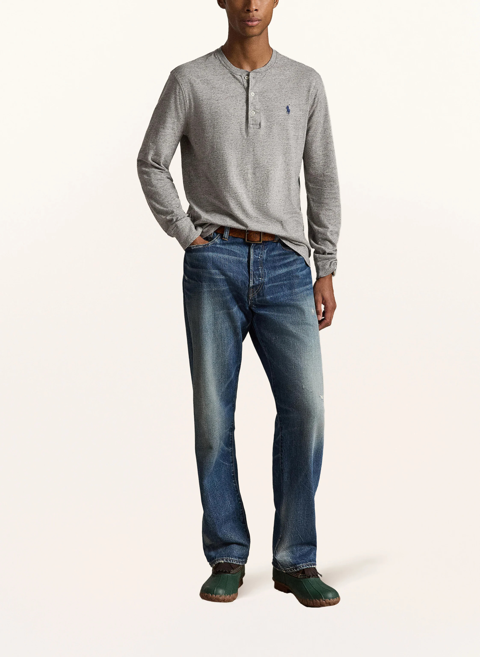 POLO RALPH LAUREN Henley-Shirt – GRAU