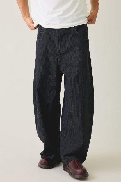 BDG Stripe Pattern Cocoon Fit Jeans - Washed Black