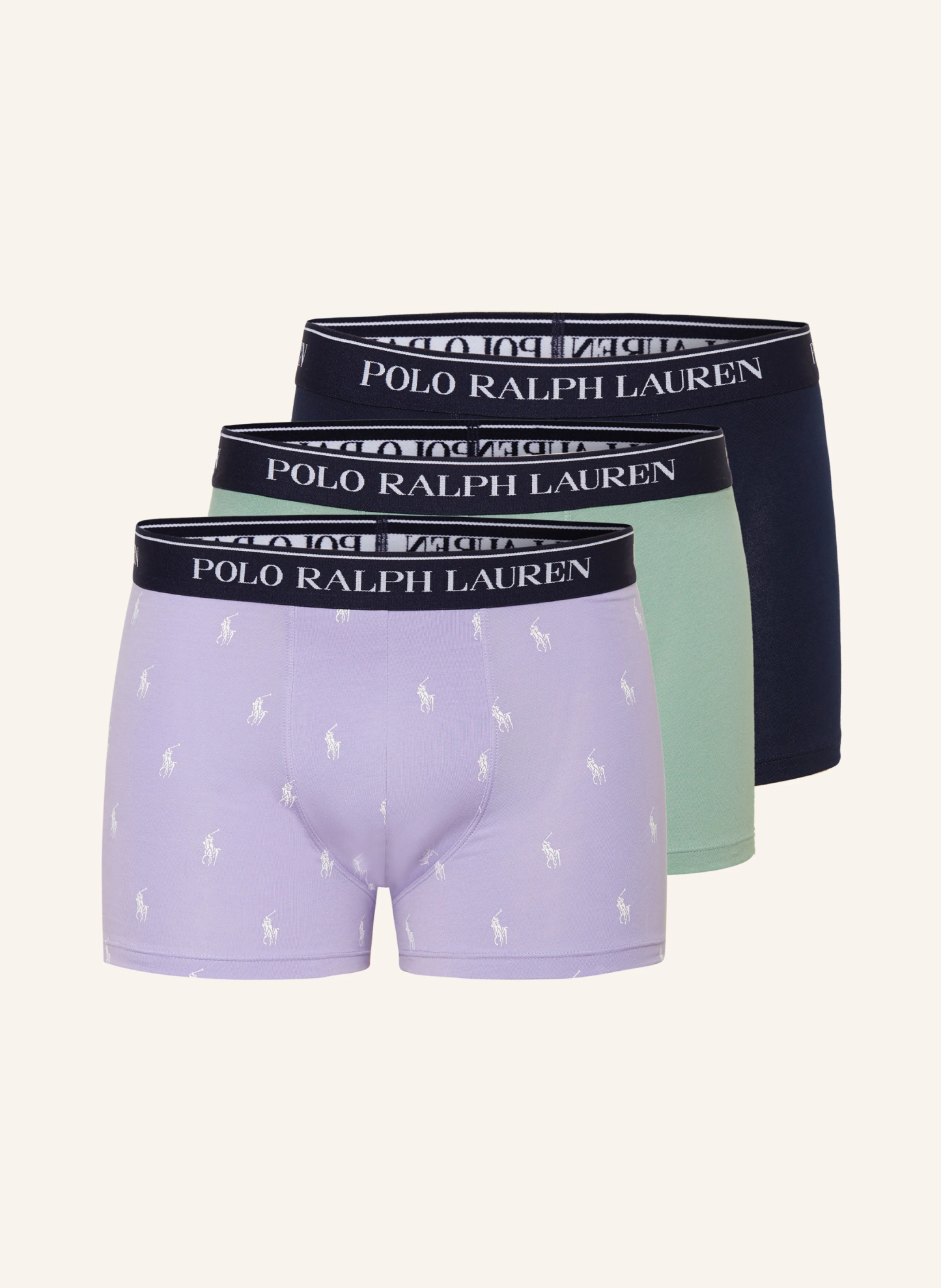 POLO RALPH LAUREN 3er-Pack Boxershorts – HELLLILA / HELLGRÜN / DUNKELBLAU