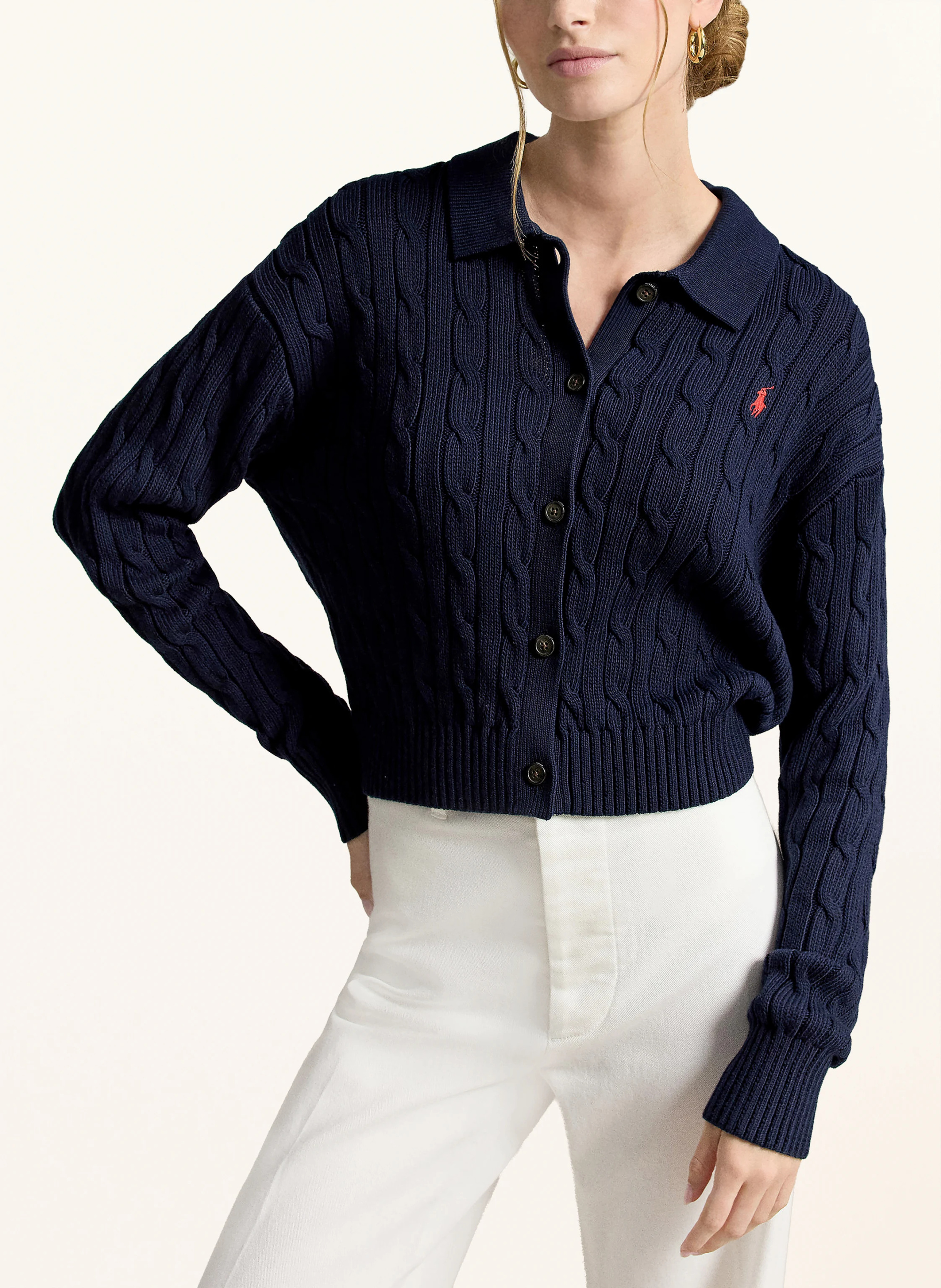POLO RALPH LAUREN Strickjacke – DUNKELBLAU / DUNKELROT