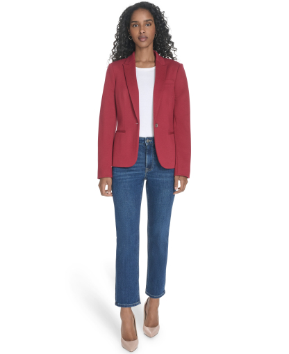 Tommy Hilfiger Women's One-Button Blazer - Crimson