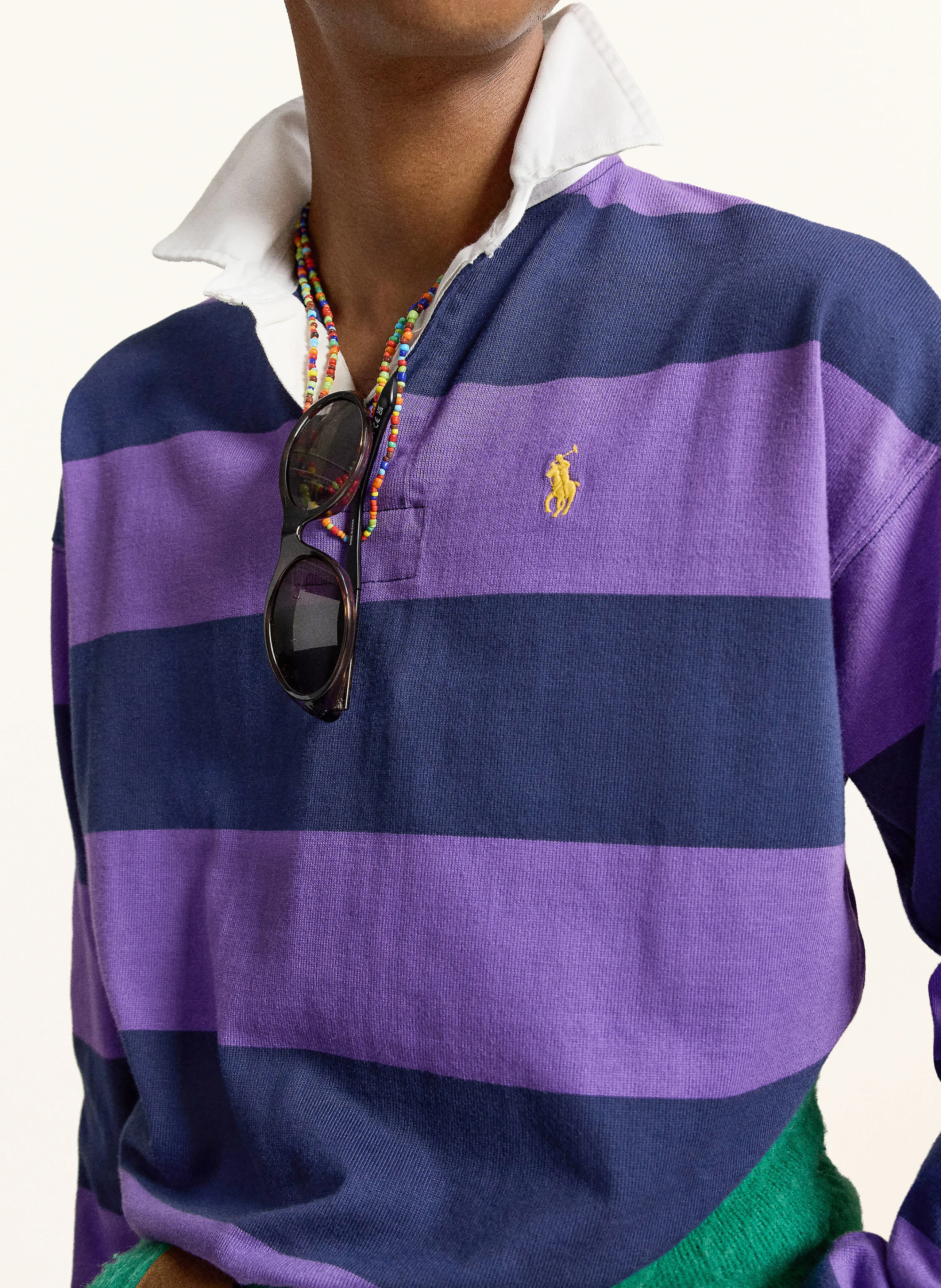 POLO RALPH LAUREN Rugbyshirt – DUNKELBLAU / LILA / WEISS
