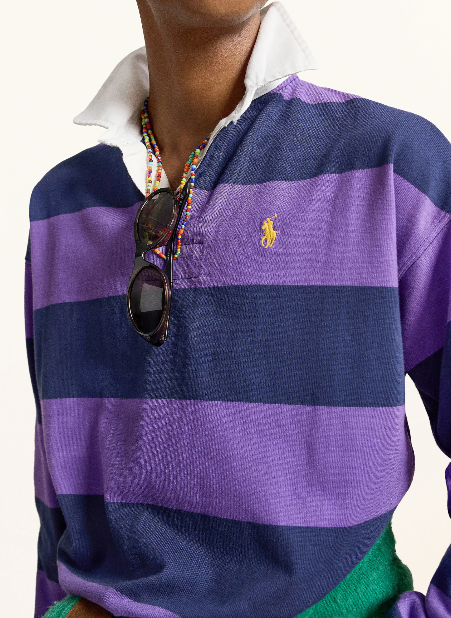 POLO RALPH LAUREN Rugbyshirt – DUNKELBLAU / LILA / WEISS