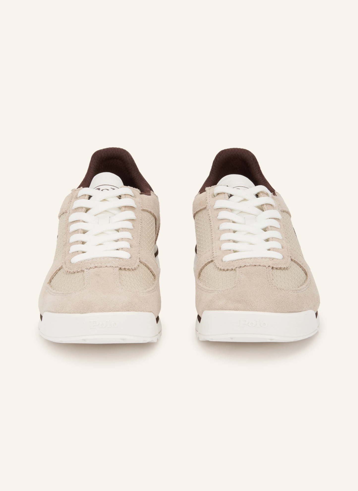 POLO RALPH LAUREN Sneaker – BEIGE / DUNKELBRAUN / WEISS