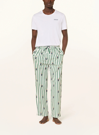 POLO RALPH LAUREN Schlafhose – WEISS / GRÜN / DUNKELBLAU