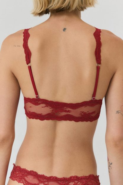 Out From Under Firecracker Lace Scoop Bra - Garnet