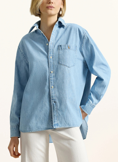 POLO RALPH LAUREN Jeansbluse – HELLBLAU