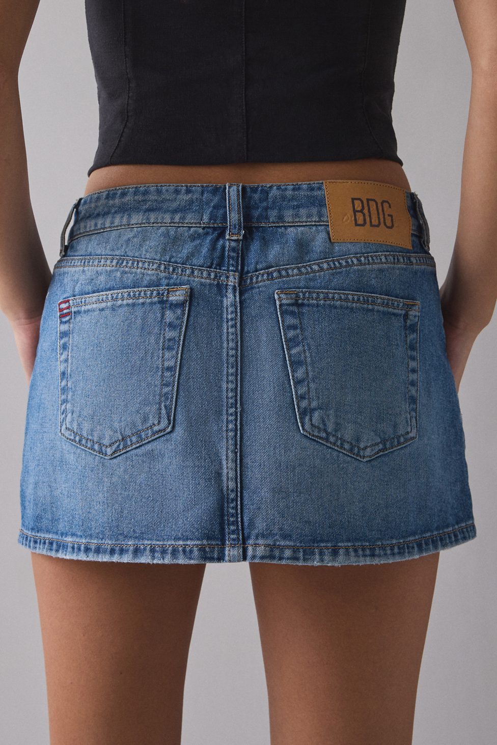 BDG Onna Denim Micro Mini Skirt - Sky