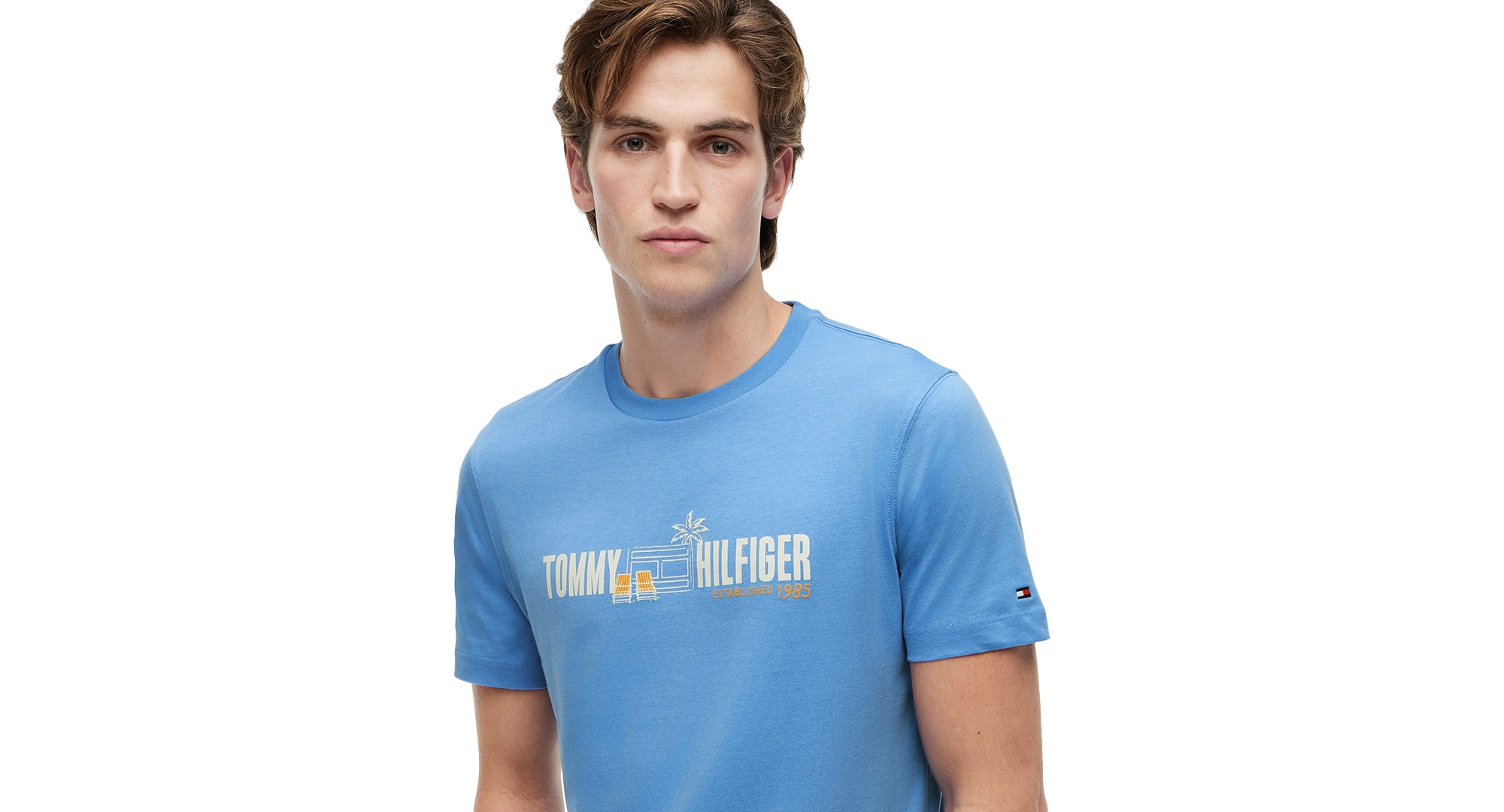 Tommy Hilfiger Men's Summer Chest Graphic Regular-Fit T-Shirt - Blue Spell