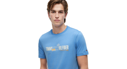Tommy Hilfiger Men's Summer Chest Graphic Regular-Fit T-Shirt - Blue Spell