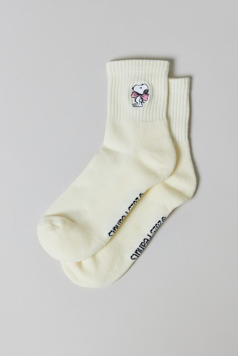 Peanuts Snoopy Icon Quarter Crew Socks - Cream