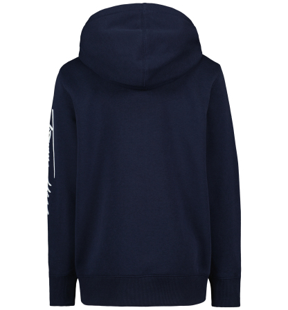 Tommy Hilfiger Boys' 8-20 Signature Full Zip Kangaroo-Pocket Cotton-Polyester Blend Zip Hoodie - Navy Blazer