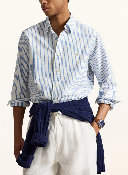 POLO RALPH LAUREN Hemd OXFORD Slim Fit – WEISS / BLAU